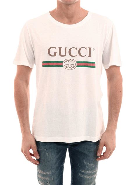 gucci classic white t shirt|Gucci t shirt men white.